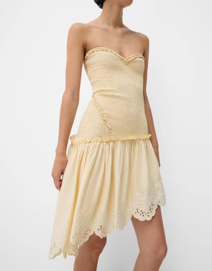 Abito asimmetrico con dettaglio elastico arricciato