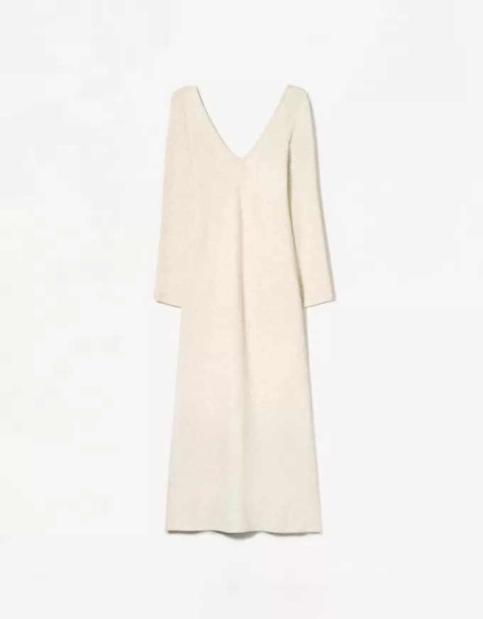 Abito maxi con scollo a V morbido al tatto