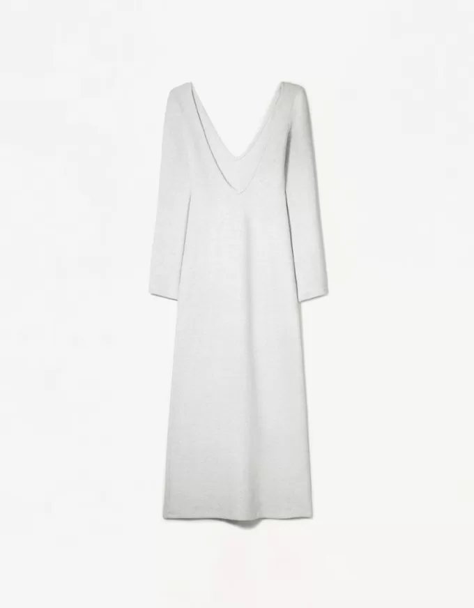 Abito maxi con scollo a V morbido al tatto
