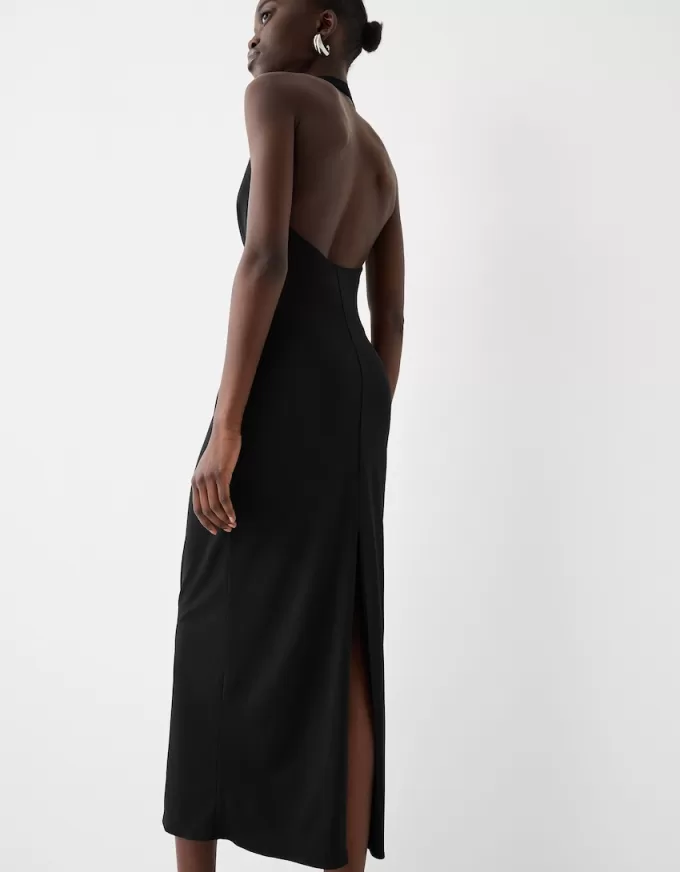 Abito maxi con scollo all’americana