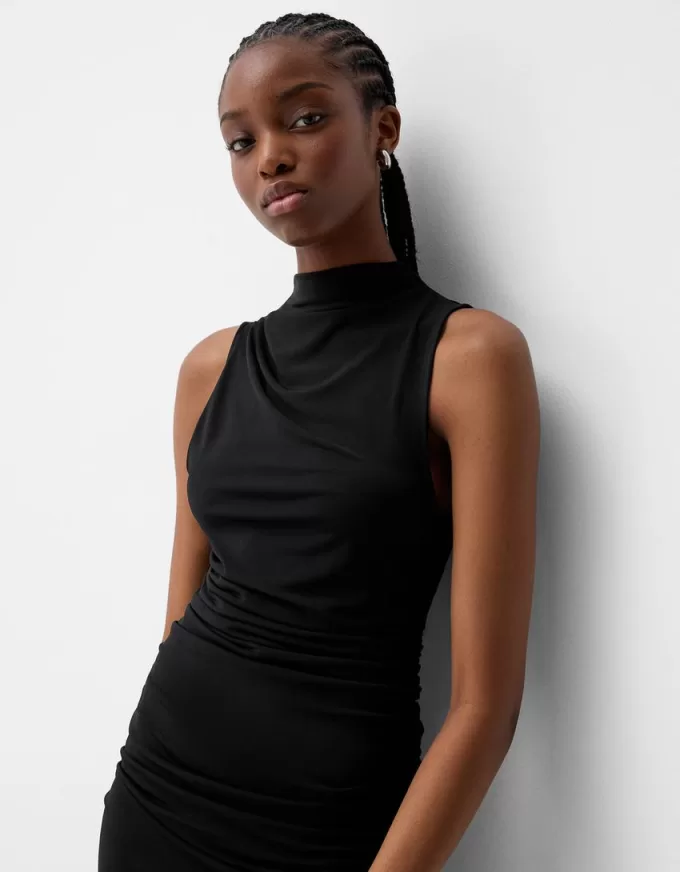 Abito midi arricciato