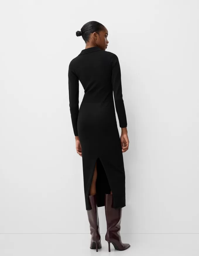 Abito midi con colletto polo