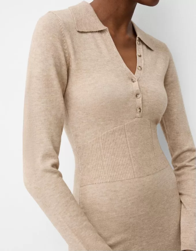 Abito midi con colletto polo