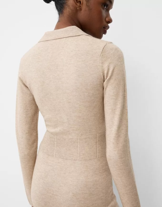 Abito midi con colletto polo