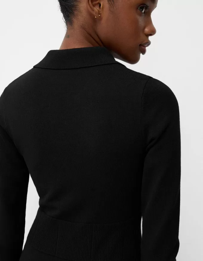 Abito midi con colletto polo