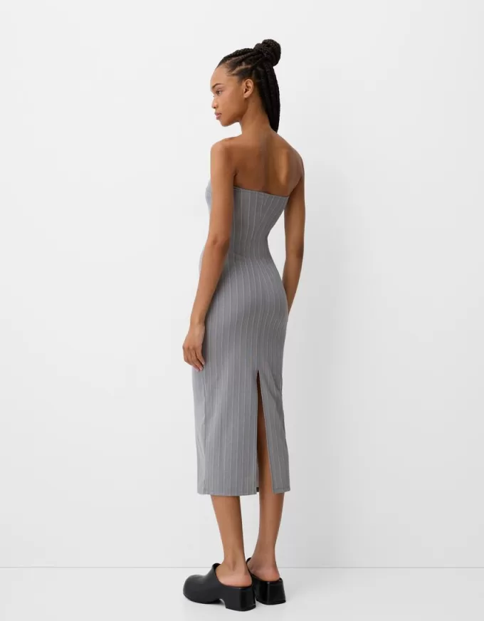 Abito midi con scollo a fascia