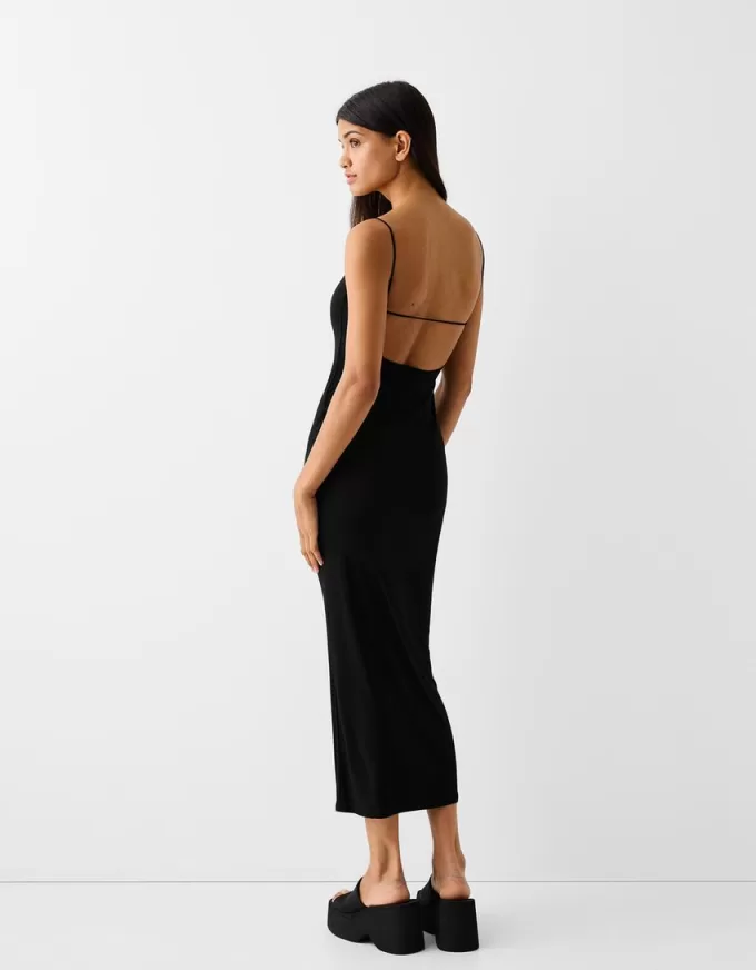 Abito midi con stampa animalier