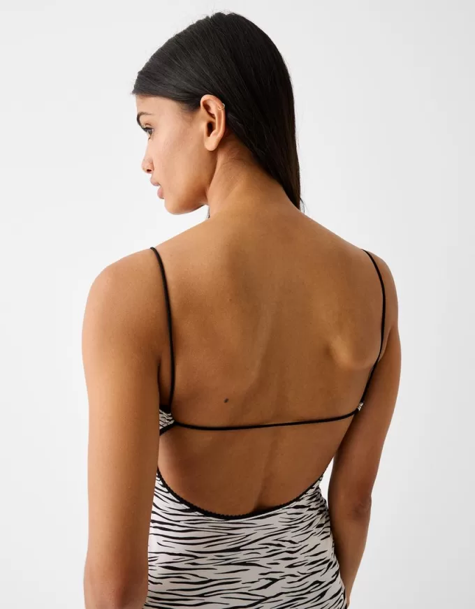 Abito midi con stampa animalier