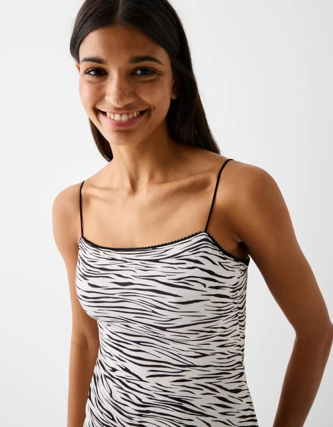 Abito midi con stampa animalier