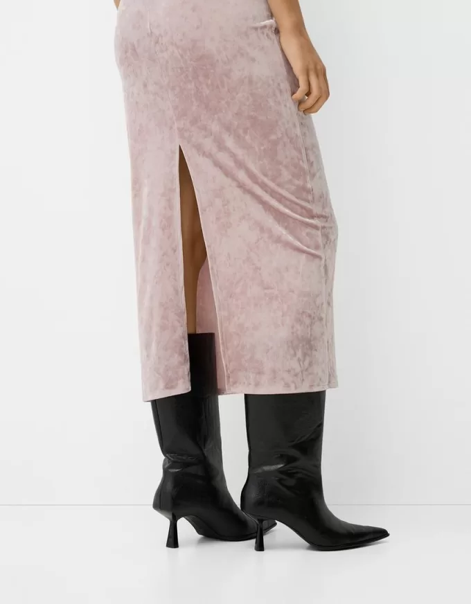 Abito midi in velluto a fascia