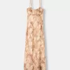 Abito midi stampato con spalline