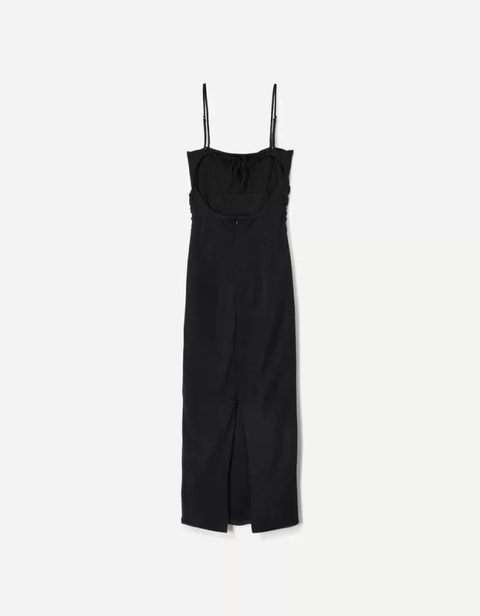 BERSHKA SERIES abito midi arricciato