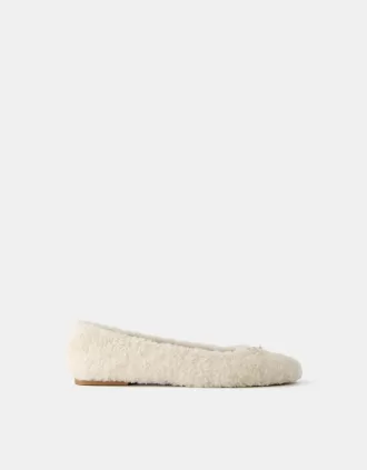 Ballerine in finto shearling