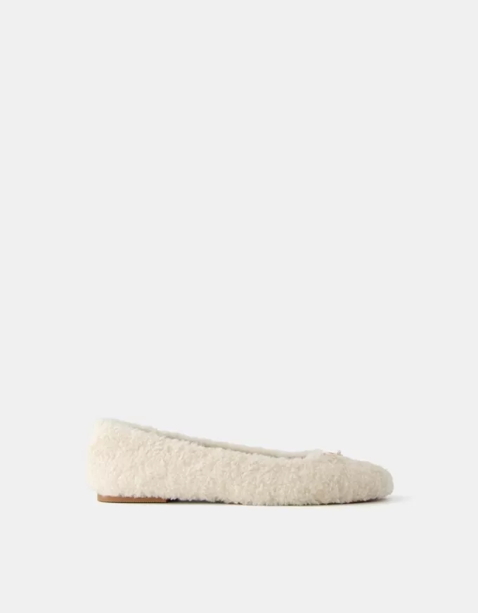 Ballerine in finto shearling
