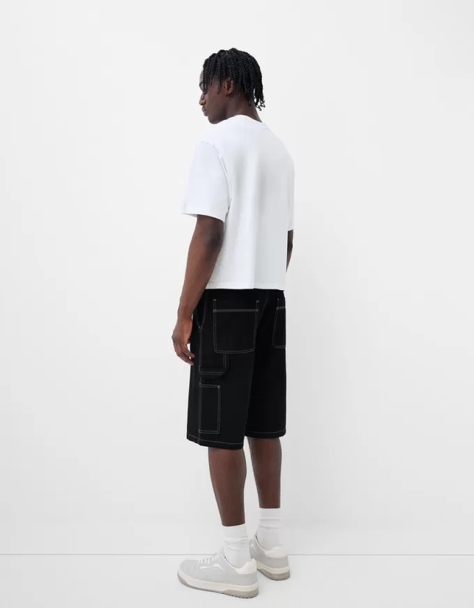 Bermuda da carpentiere a gamba larga