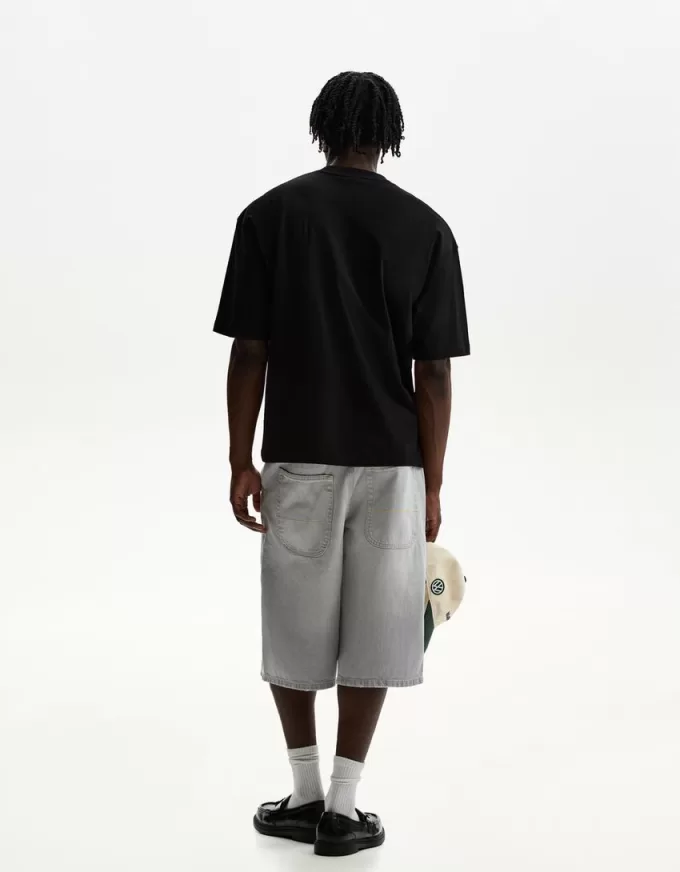 Bermuda da skater in denim