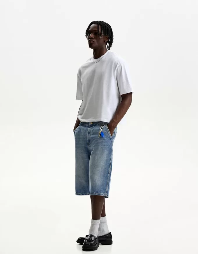 Bermuda da skater in denim
