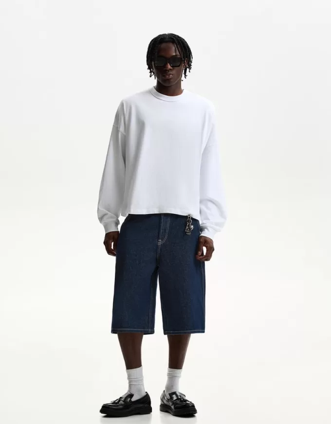 Bermuda da skater in denim