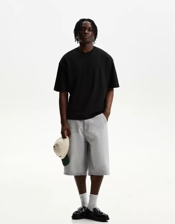 Bermuda da skater in denim