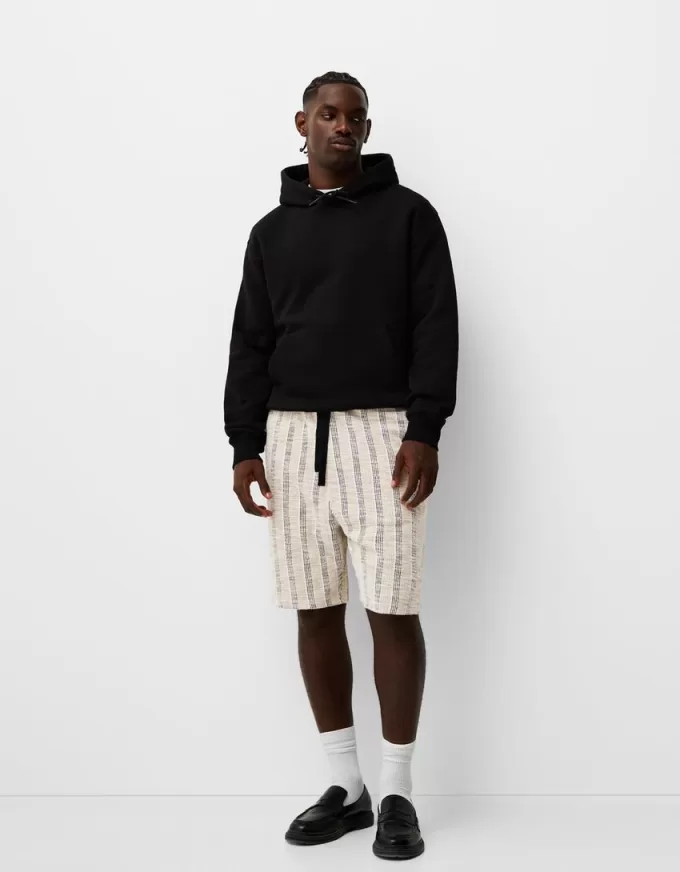 Bermuda in jacquard rigato