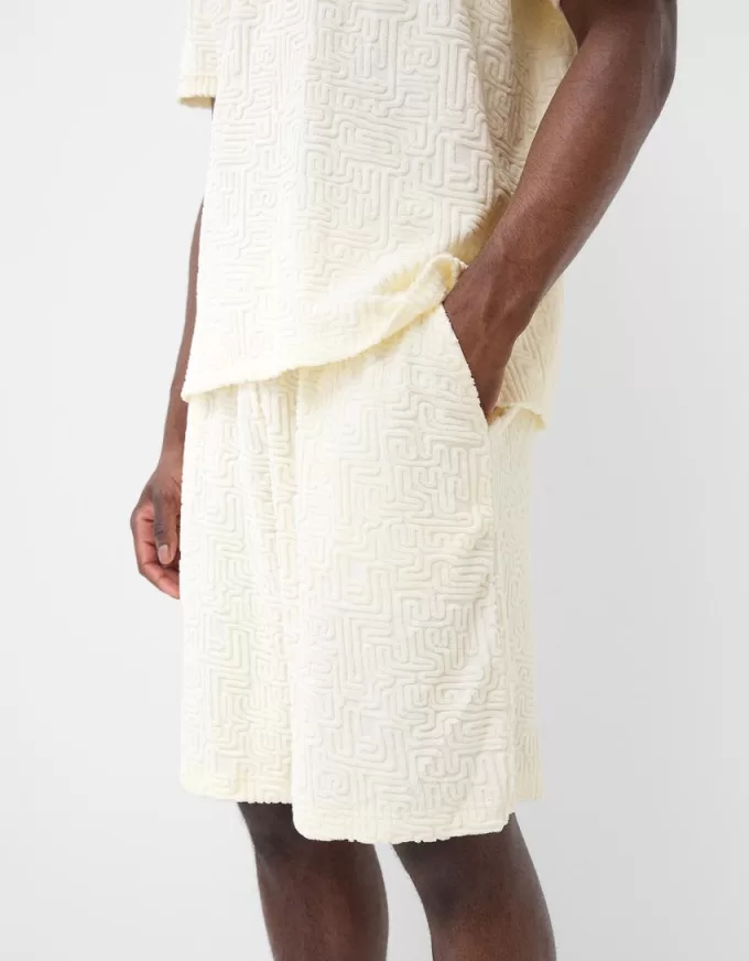 Bermuda in spugna jacquard