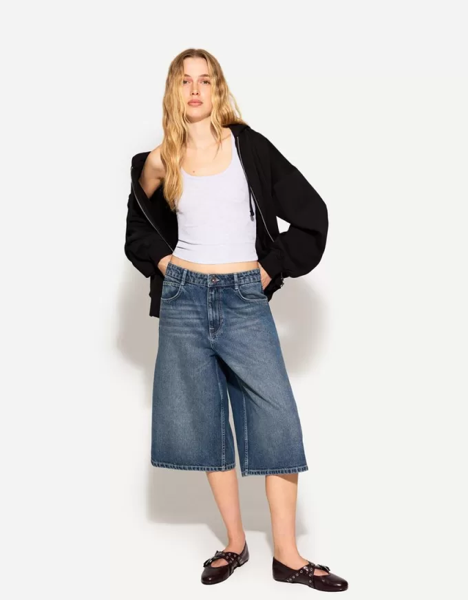 Bermuda larghi in denim