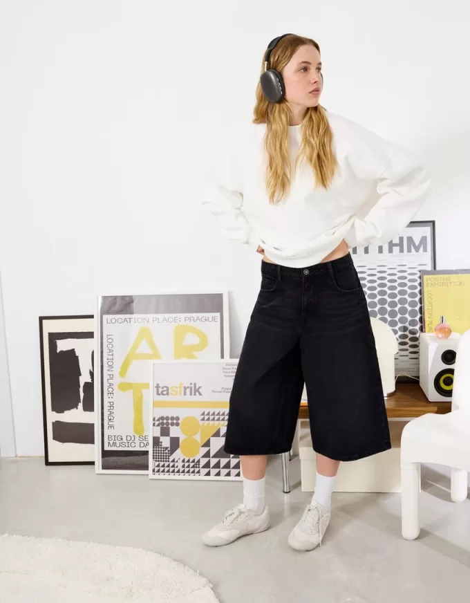 Bermuda larghi in denim