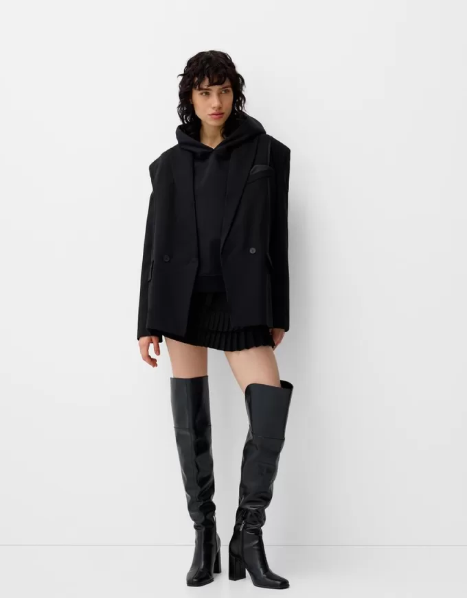 Blazer da abito oversize in raso