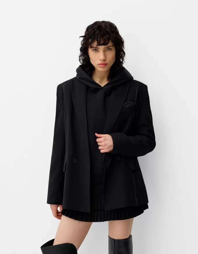 Blazer da abito oversize in raso