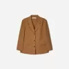 Blazer in finta pelle scamosciata