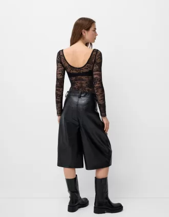 Body Disney Bambi in pizzo nero a maniche lunghe