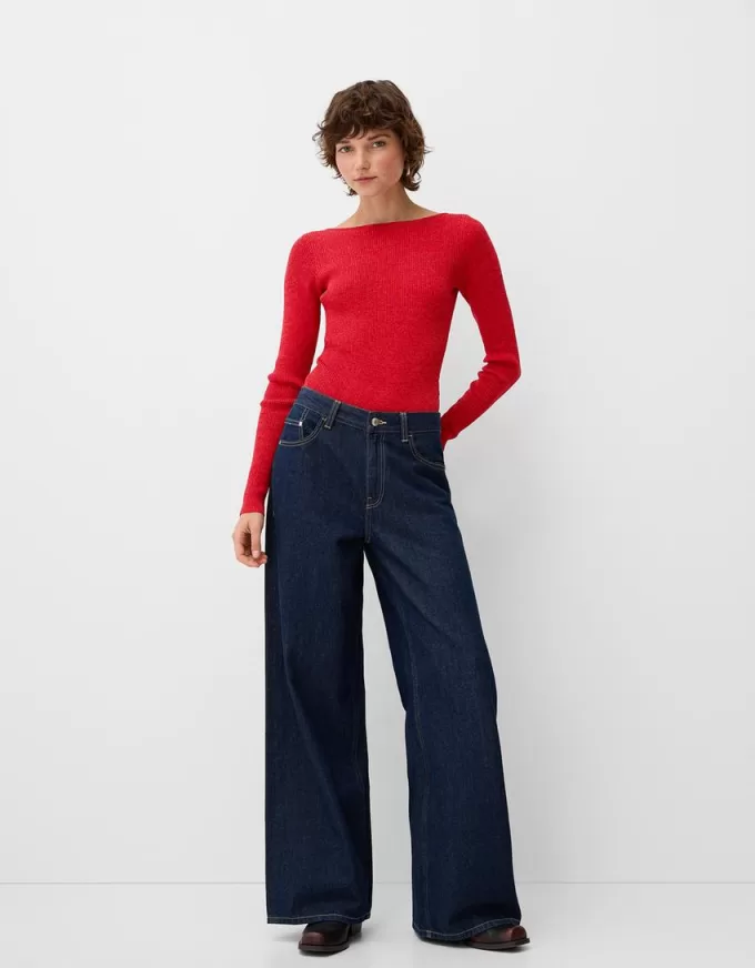 Body a maniche lunghe con schiena scoperta