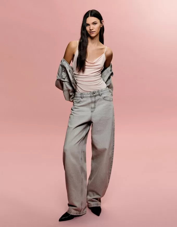 Body con spalline drappeggiate SERIE BERSHKA