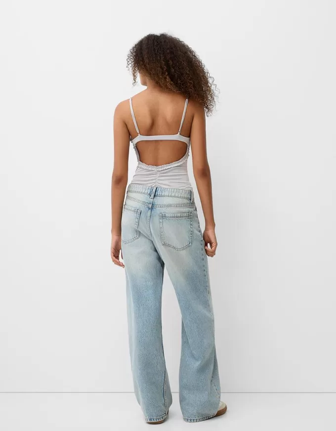 Body con volant e spalline