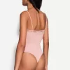 Body in pizzo biondo con spalline