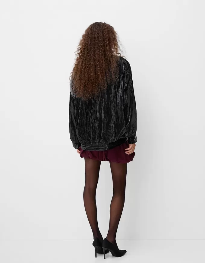 Bomber effetto lucido con stampa over