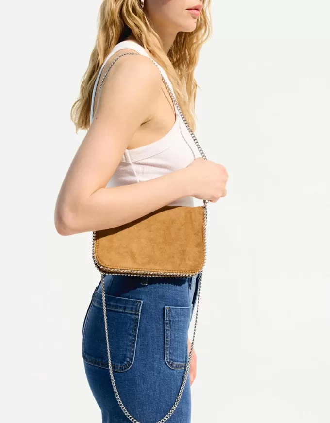 Borsa a mano in finta pelle scamosciata