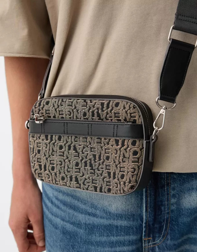 Borsa a tracolla in jacquard