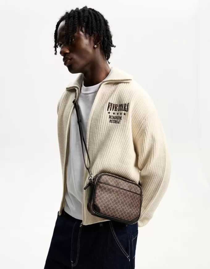 Borsa a tracolla retrò con stampa