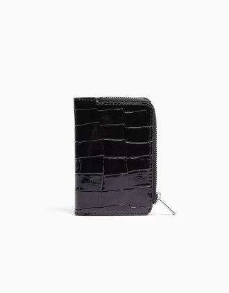 Borsa con stampa animalier con finitura in finta vernice goffrata