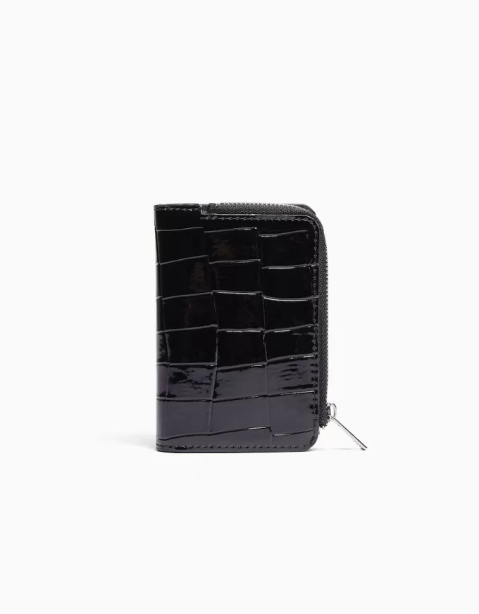 Borsa con stampa animalier con finitura in finta vernice goffrata