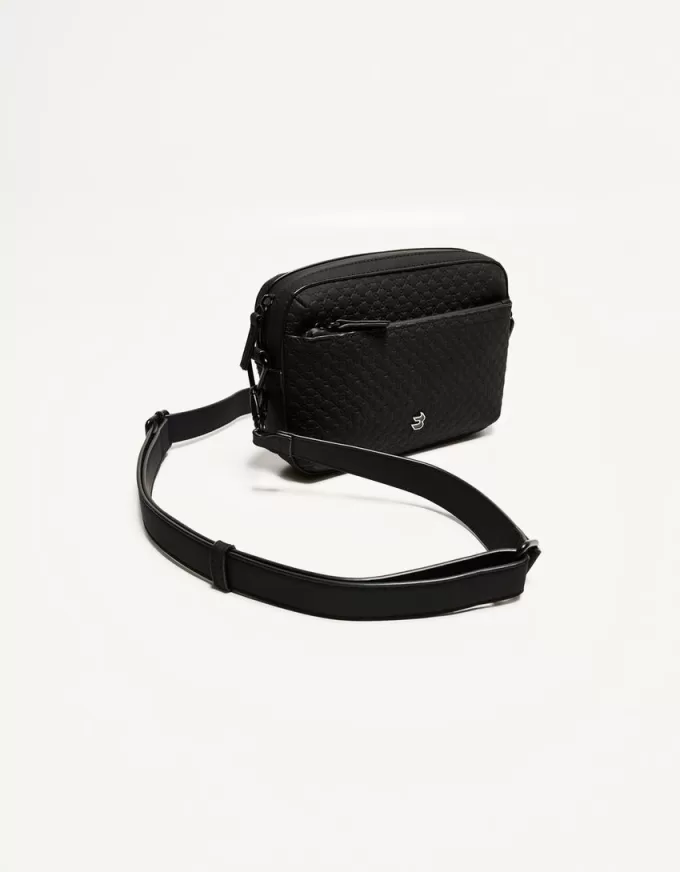 Borsa messenger con monogramma gommato