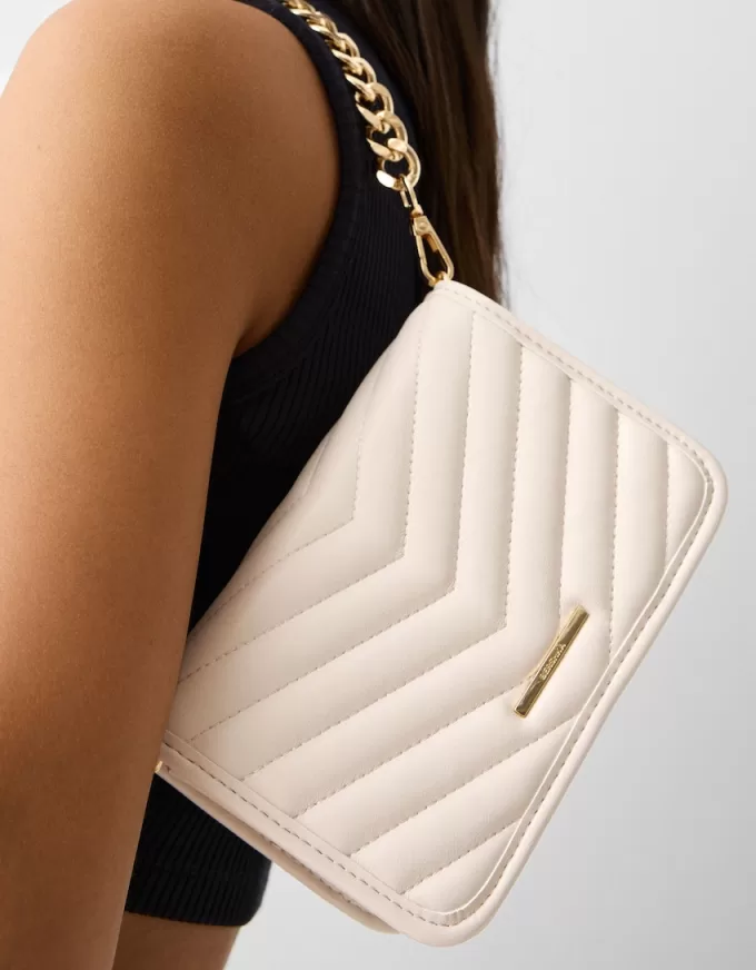 Borsa messenger multiuso trapuntata con catena