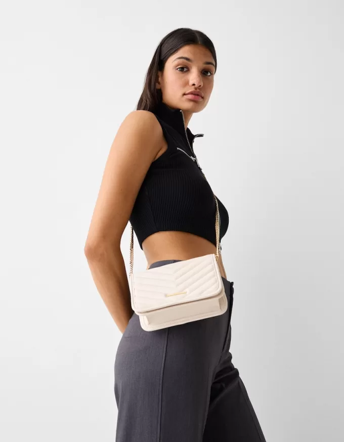 Borsa messenger multiuso trapuntata con catena