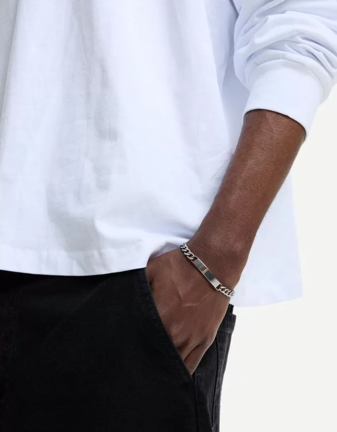 Bracciale in acciaio con placca