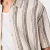 Camicia a maniche corte a righe rustiche