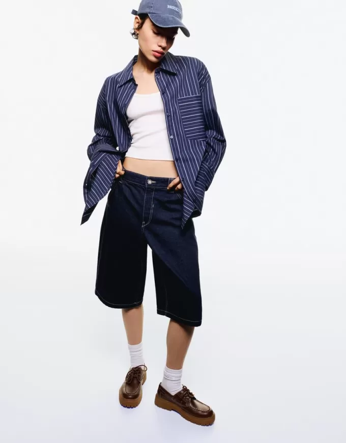 Camicia a righe extra lunga Camicia a righe extra lunga