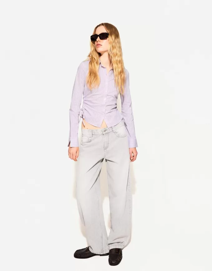 Camicia aderente con arricciatura