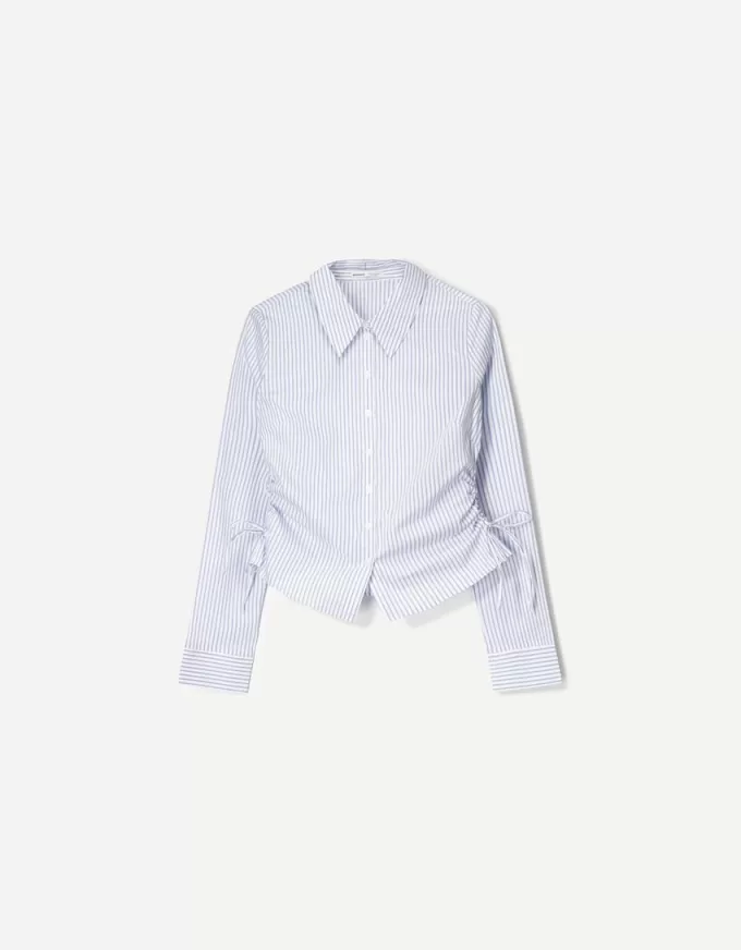 Camicia aderente con arricciatura