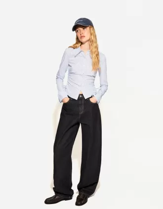 Camicia aderente con arricciatura